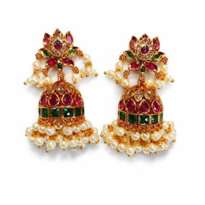 Gold Plated Traditional Jhumka Earrings for Women