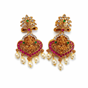 Gold Plated Lakshmi Temple Earrings for Women